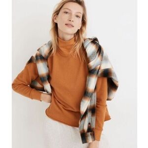 Madewell Women's Rust Turtleneck Sweater hemp cotton
